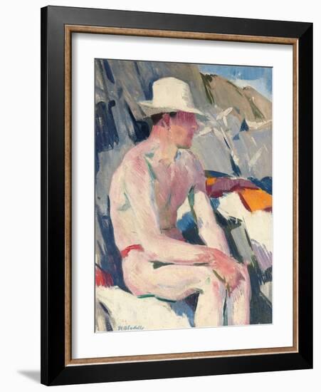 Bather in a White Hat-Francis Campbell Boileau Cadell-Framed Giclee Print