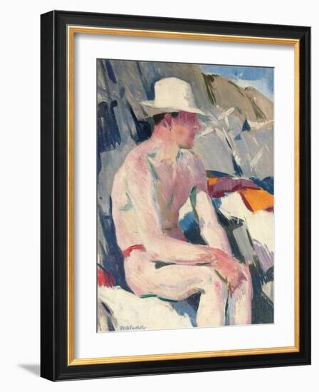 Bather in a White Hat-Francis Campbell Boileau Cadell-Framed Giclee Print