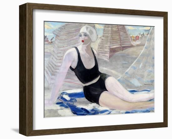 Bather in Black Swimming Suit-Jacqueline Marval-Framed Giclee Print