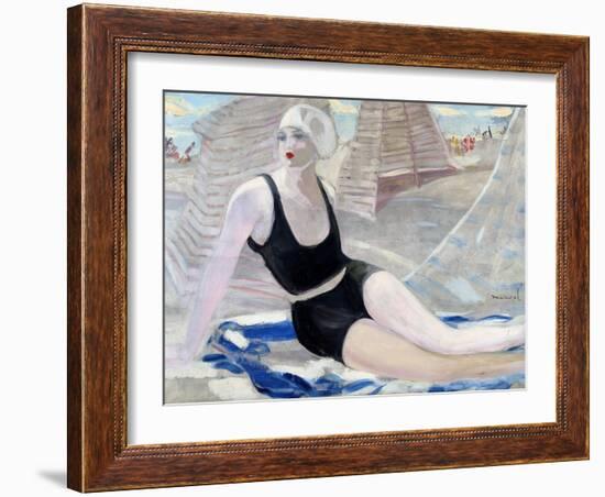 Bather in Black Swimming Suit-Jacqueline Marval-Framed Giclee Print