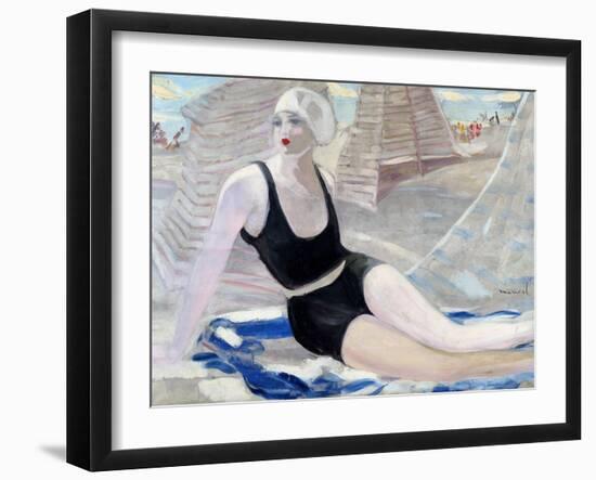 Bather in Black Swimming Suit-Jacqueline Marval-Framed Giclee Print