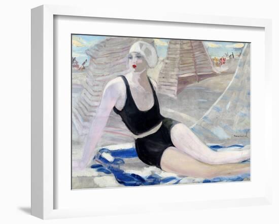 Bather in Black Swimming Suit-Jacqueline Marval-Framed Giclee Print