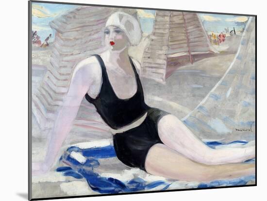 Bather in Black Swimming Suit-Jacqueline Marval-Mounted Giclee Print