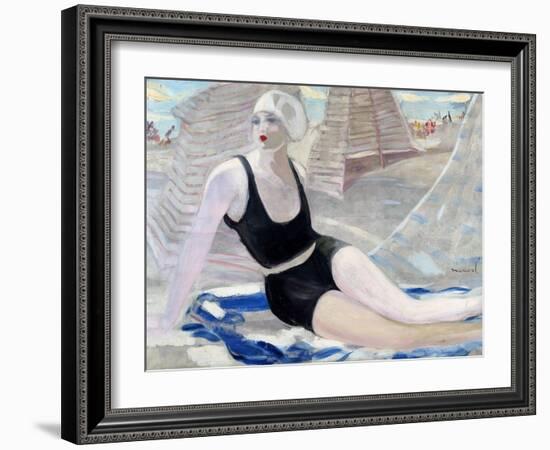 Bather in Black Swimming Suit-Jacqueline Marval-Framed Giclee Print