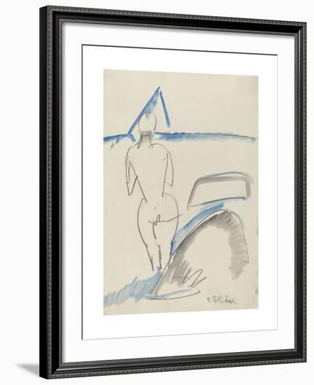 Bather on the Beach-Ernst Ludwig Kirchner-Framed Premium Giclee Print