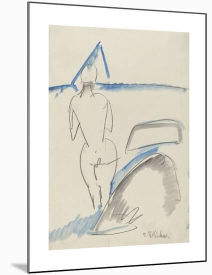 Bather on the Beach-Ernst Ludwig Kirchner-Mounted Premium Giclee Print