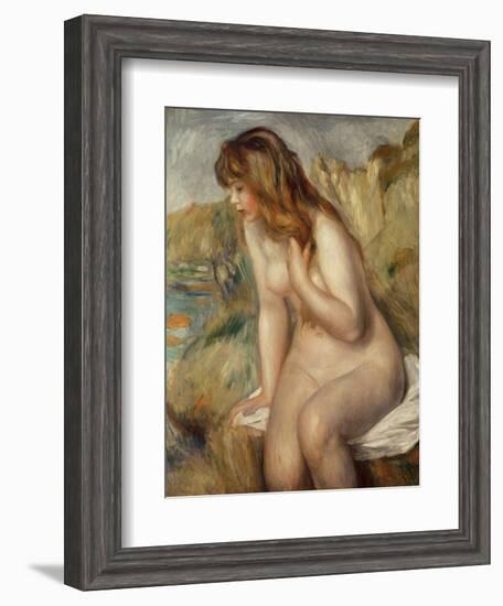 Bather Seated on a Rock, 1892-Pierre-Auguste Renoir-Framed Giclee Print