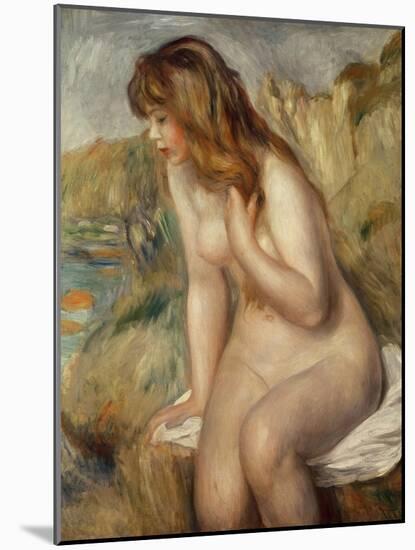 Bather Seated on a Rock, 1892-Pierre-Auguste Renoir-Mounted Giclee Print