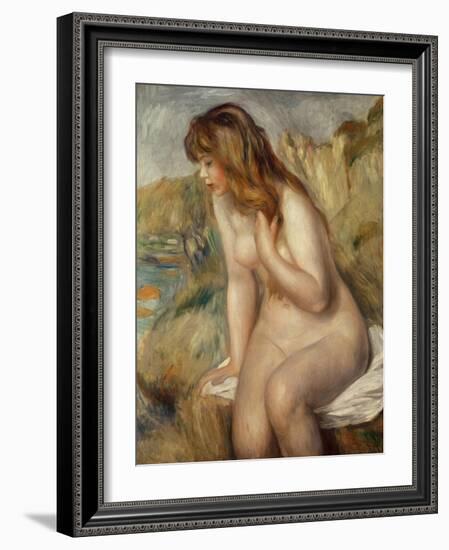 Bather Seated on a Rock, 1892-Pierre-Auguste Renoir-Framed Giclee Print