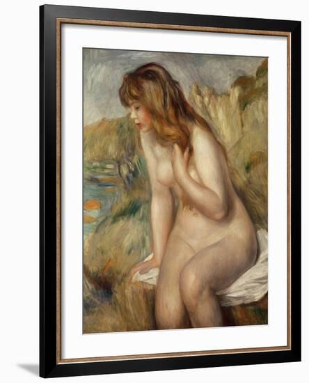 Bather Seated on a Rock, 1892-Pierre-Auguste Renoir-Framed Giclee Print