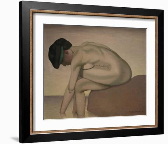 Bather Sitting on a Rock-Félix Vallotton-Framed Giclee Print