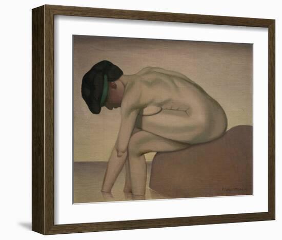 Bather Sitting on a Rock-Félix Vallotton-Framed Giclee Print