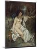 Bather Sleeping by a Brook, 1845 (Oil on Canvas)-Gustave Courbet-Mounted Giclee Print