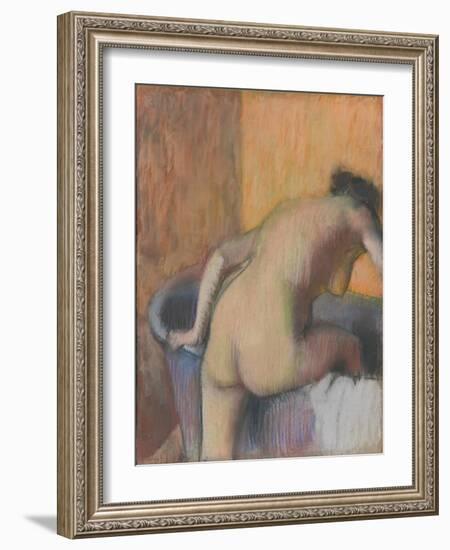 Bather Stepping into a Tub, c.1890-Edgar Degas-Framed Giclee Print