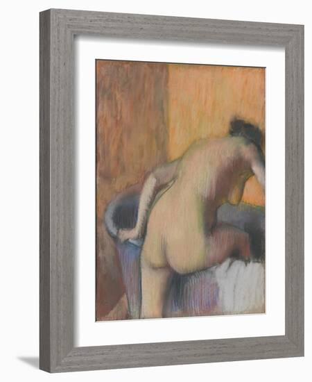 Bather Stepping into a Tub, c.1890-Edgar Degas-Framed Giclee Print