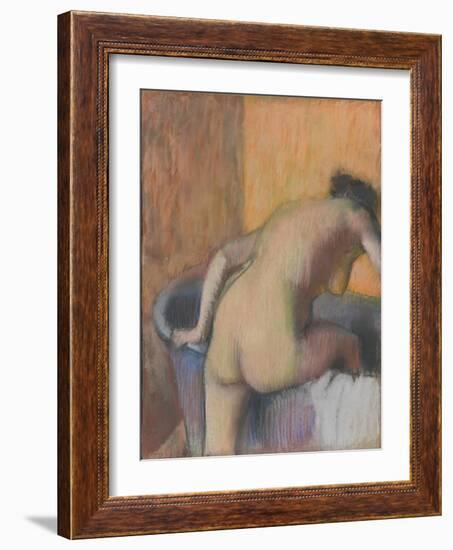 Bather Stepping into a Tub, c.1890-Edgar Degas-Framed Giclee Print