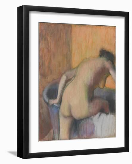 Bather Stepping into a Tub, c.1890-Edgar Degas-Framed Giclee Print