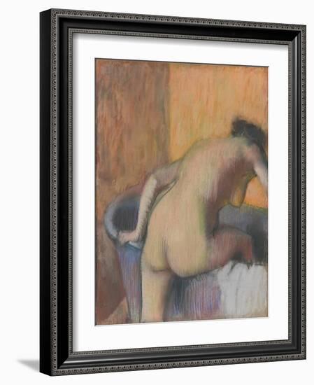 Bather Stepping into a Tub, c.1890-Edgar Degas-Framed Giclee Print