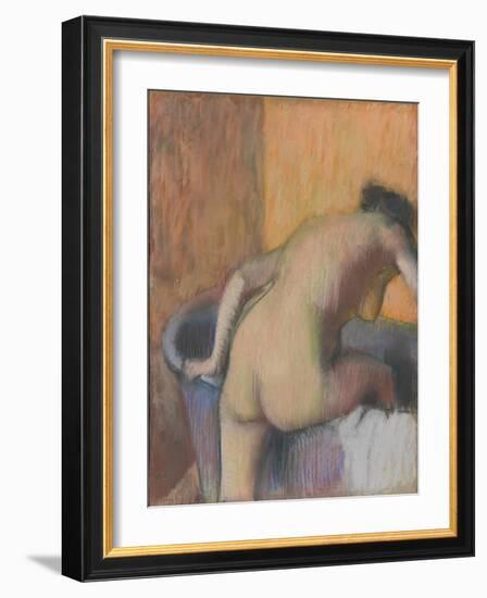 Bather Stepping into a Tub, c.1890-Edgar Degas-Framed Giclee Print