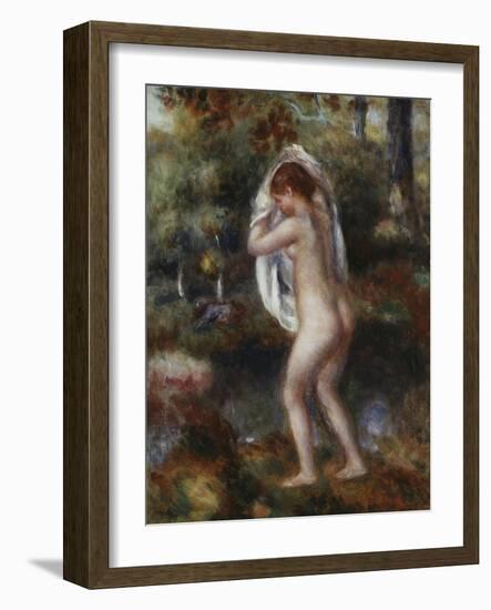 Bather Undressing, 1897-Pierre-Auguste Renoir-Framed Giclee Print