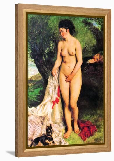 Bather with a Terrier-Pierre-Auguste Renoir-Framed Stretched Canvas