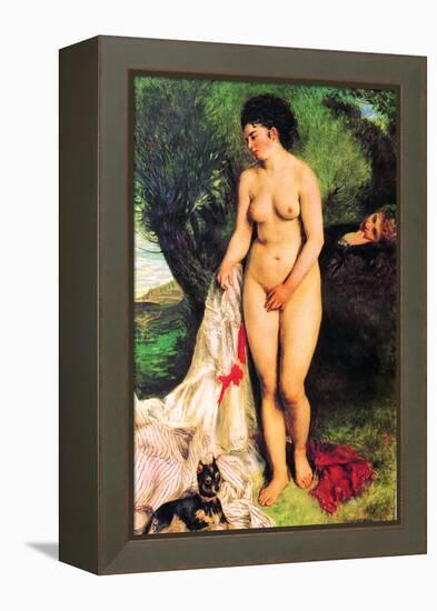 Bather with a Terrier-Pierre-Auguste Renoir-Framed Stretched Canvas