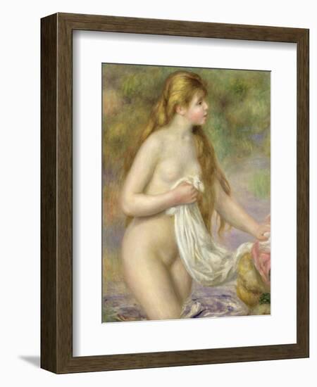 Bather with Long Hair, circa 1895-Pierre-Auguste Renoir-Framed Giclee Print