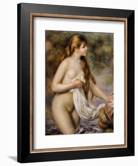 Bather with Long Hair-Pierre-Auguste Renoir-Framed Art Print