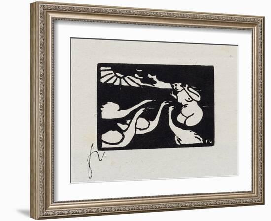 Bather with Swans, X from 'Les Petites Baigneuses', 1893-Félix Vallotton-Framed Giclee Print