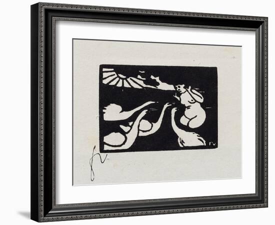 Bather with Swans, X from 'Les Petites Baigneuses', 1893-Félix Vallotton-Framed Giclee Print