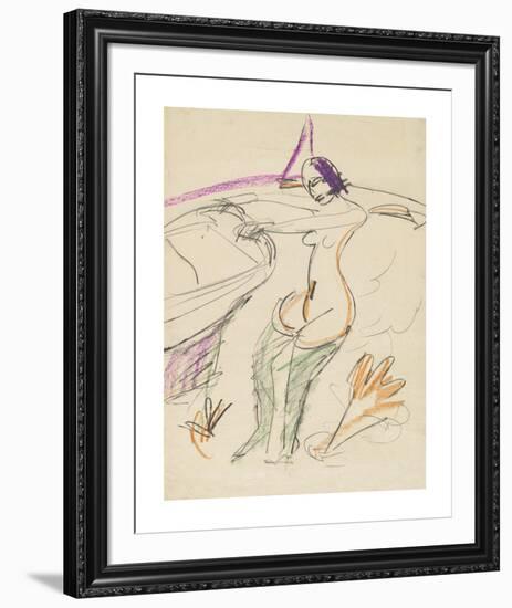 Bather-Ernst Ludwig Kirchner-Framed Premium Giclee Print