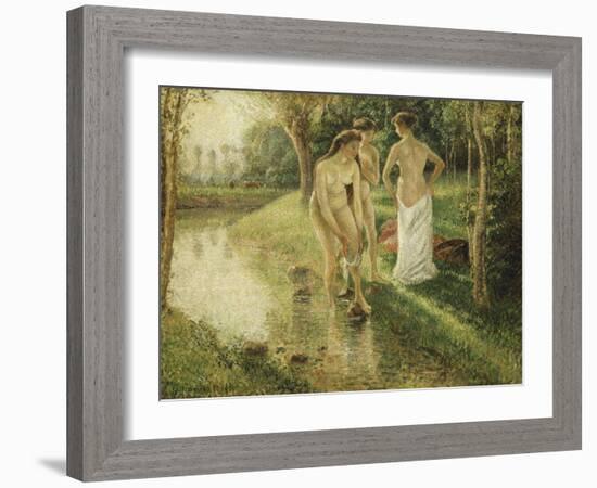 Bathers, 1896-Camille Pissarro-Framed Giclee Print