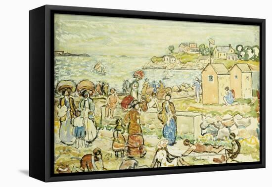 Bathers and Strollers at Marblehead-Maurice Brazil Prendergast-Framed Premier Image Canvas