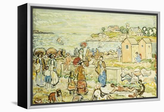 Bathers and Strollers at Marblehead-Maurice Brazil Prendergast-Framed Premier Image Canvas