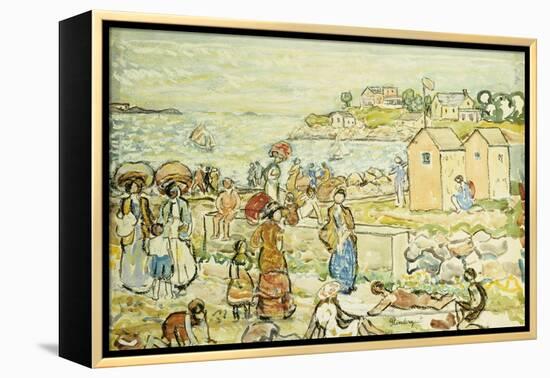 Bathers and Strollers at Marblehead-Maurice Brazil Prendergast-Framed Premier Image Canvas