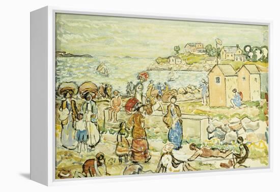 Bathers and Strollers at Marblehead-Maurice Brazil Prendergast-Framed Premier Image Canvas