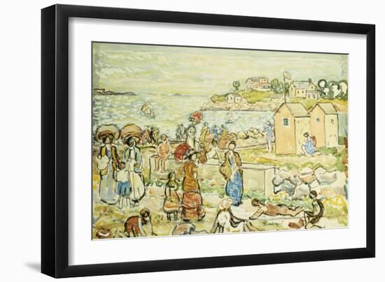 Bathers and Strollers at Marblehead-Maurice Brazil Prendergast-Framed Giclee Print