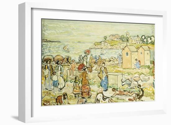 Bathers and Strollers at Marblehead-Maurice Brazil Prendergast-Framed Giclee Print