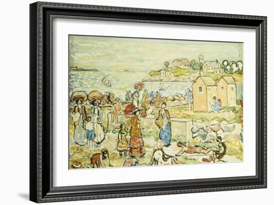 Bathers and Strollers at Marblehead-Maurice Brazil Prendergast-Framed Giclee Print