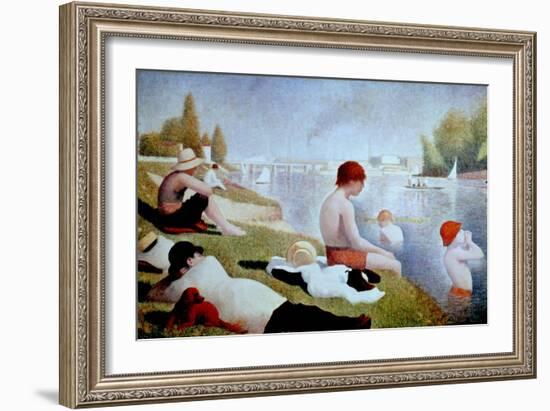 Bathers At Asnieres, 1884, French School-Georges Seurat-Framed Giclee Print