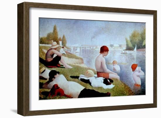 Bathers At Asnieres, 1884, French School-Georges Seurat-Framed Giclee Print