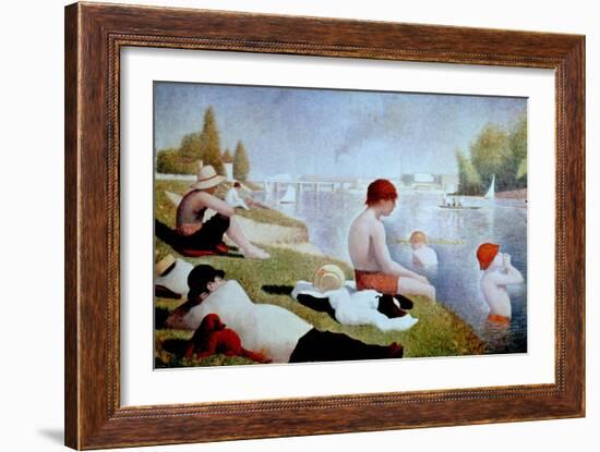Bathers At Asnieres, 1884, French School-Georges Seurat-Framed Giclee Print
