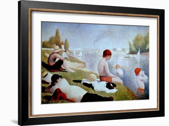 Bathers At Asnieres, 1884, French School-Georges Seurat-Framed Giclee Print