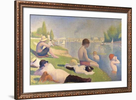 Bathers at Asnieres, 1884-Georges Seurat-Framed Art Print