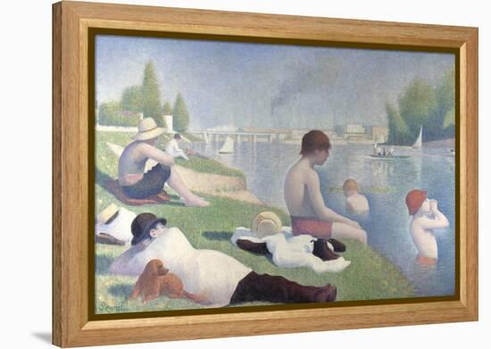 Bathers at Asnières, 1884-Georges Seurat-Framed Premier Image Canvas