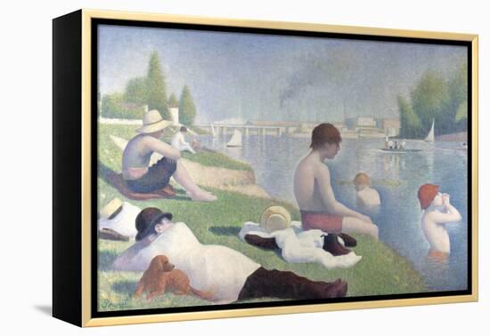 Bathers at Asnières, 1884-Georges Seurat-Framed Premier Image Canvas