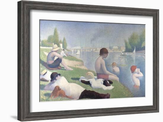 Bathers at Asnières, 1884-Georges Seurat-Framed Giclee Print