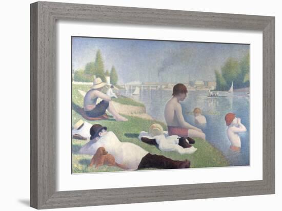 Bathers at Asnières, 1884-Georges Seurat-Framed Giclee Print