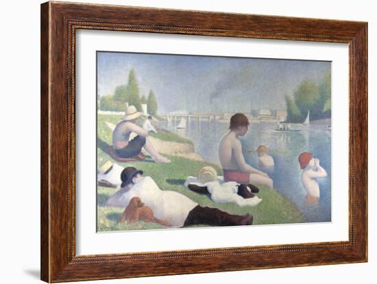 Bathers at Asnières, 1884-Georges Seurat-Framed Giclee Print