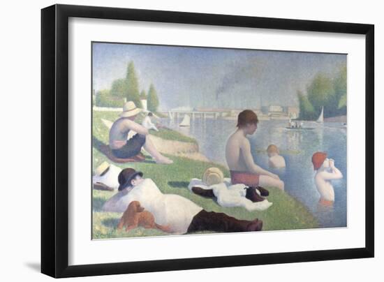 Bathers at Asnières, 1884-Georges Seurat-Framed Giclee Print